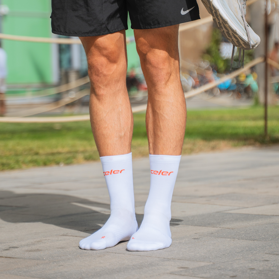Detalle del refuerzo en talón y puntera de los Hybrid Socks
